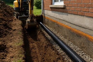 Как делается дренаж под фундамент частного дома?